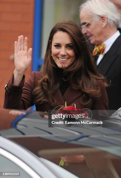 Catherine Duchess of Cambridge visits Alder Hey Childrens Hospital on February 14, 2012 in Liverpool, England.