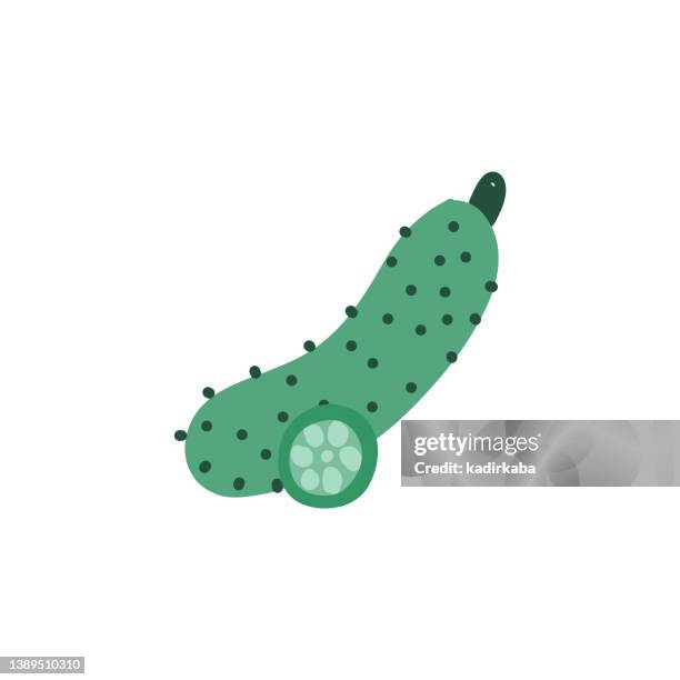 cucumber hand drawn doodle design - broccoli field stock illustrations