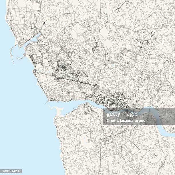 porto, portugal vector map - portugal flag vector stock illustrations
