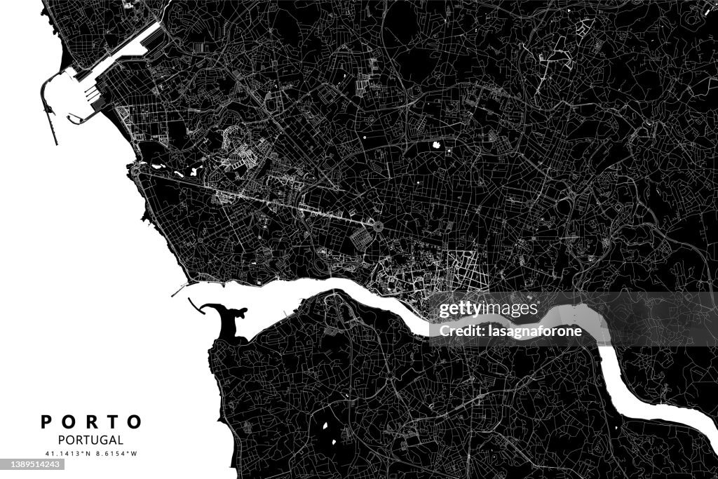 Porto, Portugal Vector Map