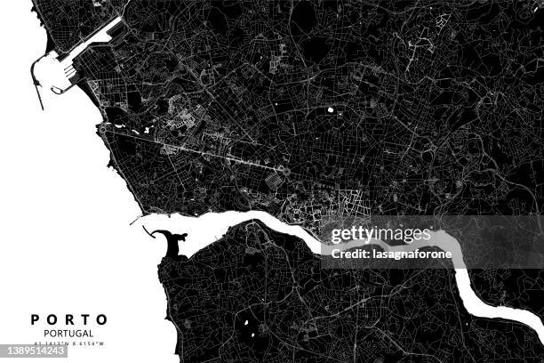 porto, portugal vector map - portugal wine stock illustrations