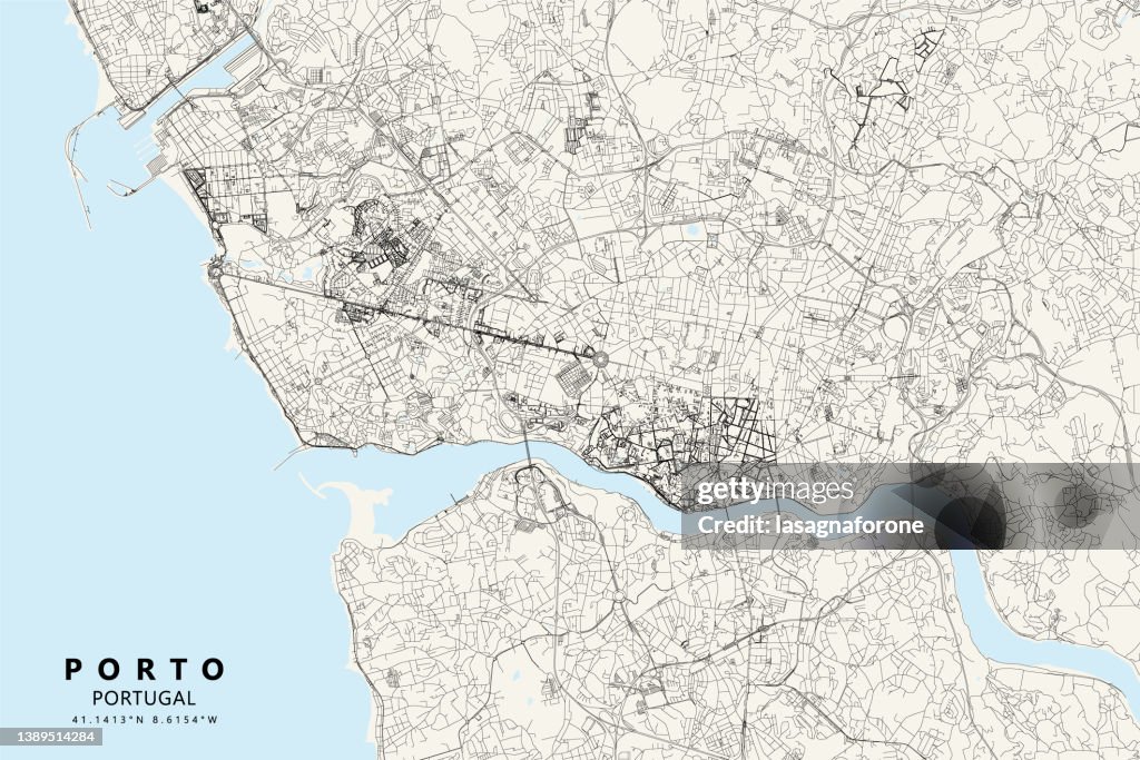 Porto, Portugal Vector Map