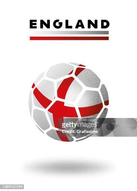 stockillustraties, clipart, cartoons en iconen met england soccer ball on white background - english flag