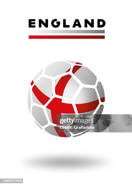 ilustrações, clipart, desenhos animados e ícones de inglaterra bola de futebol em fundo branco - english flag