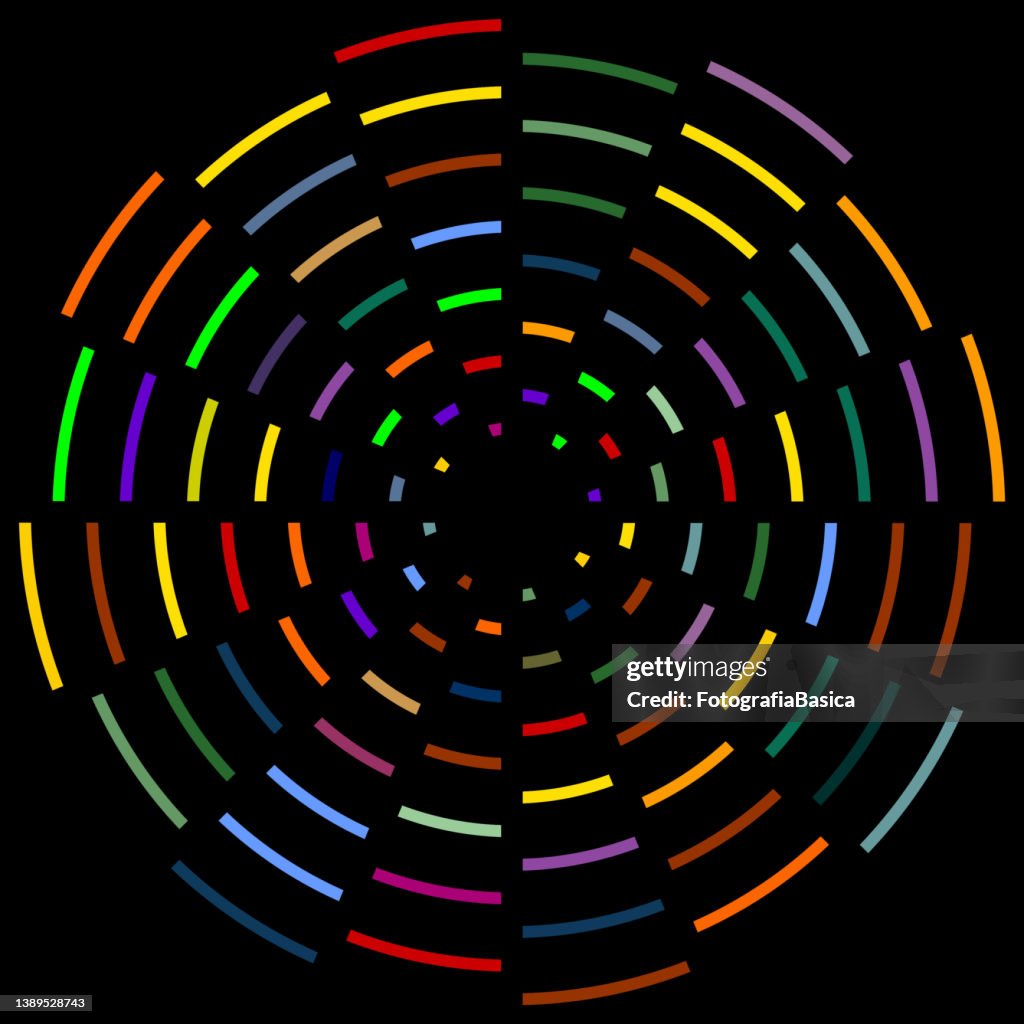 Multi Colored Line Segments Circles High-Res Vector Graphic - Getty Images