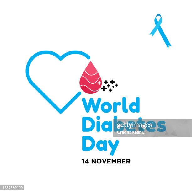 world diabetes day vector image design illustration stock illustration - diabetes ribbon stock illustrations