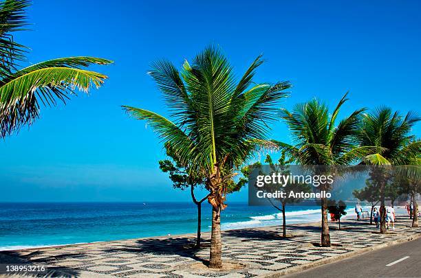 ipanema beach - ipanema promenade stock pictures, royalty-free photos & images