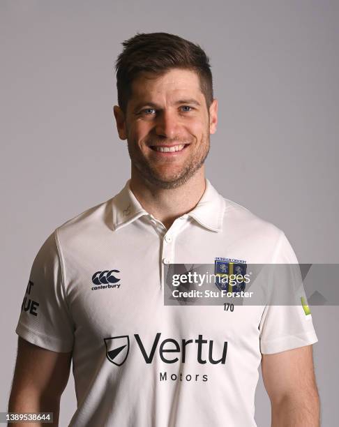 Durham player Sean Dickson pictured in his County Championship kit during the photocall ahead of the 2022 Cricket season at The Riverside on April...