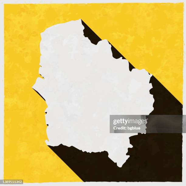 hauts-de-france map with long shadow on textured yellow background - nord pas de calais stock illustrations