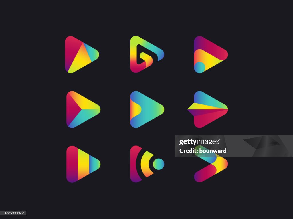 Multi Colored Play Media Button Logo