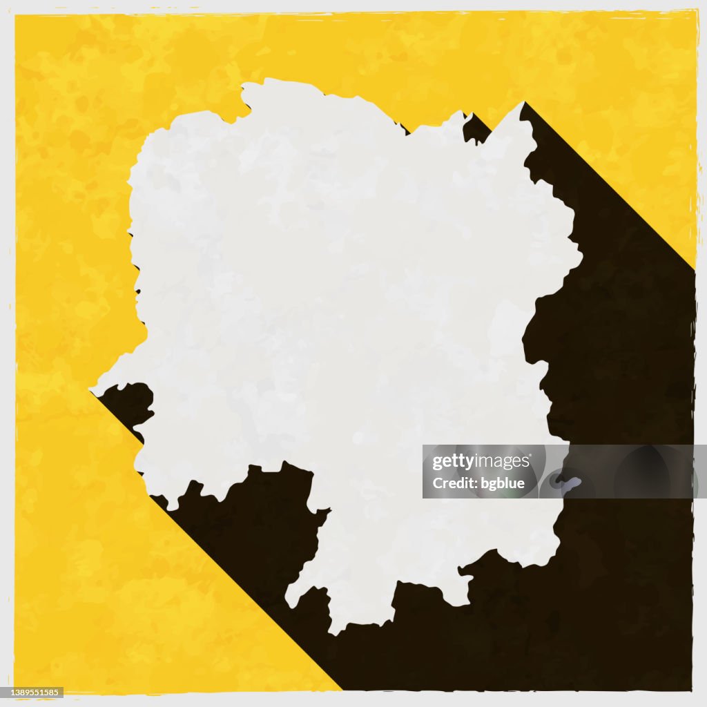 Custom Hunan Map Hunan Map With Long Shadow On Textured Yellow Background High-Res ...