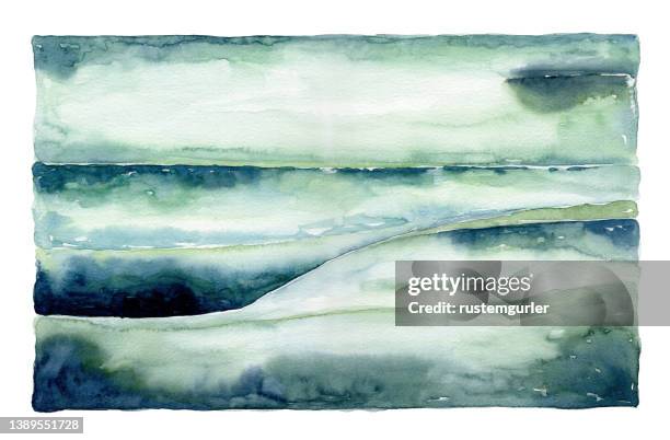 abstract watercolor landscape - abstract painting stock illustrations
