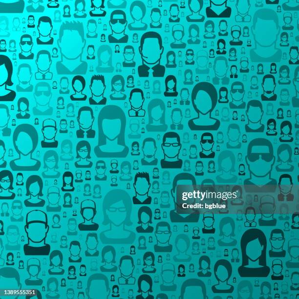 abstract blue green background - people pattern - man dark background stock illustrations