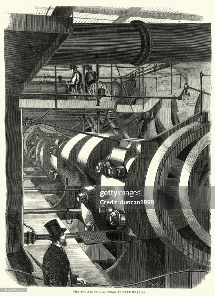 Weaponized Steam Engine Steam Engines Of Hms Warrior Is A 40gun Steampowered Armoured Frigate ...
