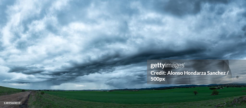 Cloudy Sky,Scenic view of field against sky,Ciudad Real,Spain