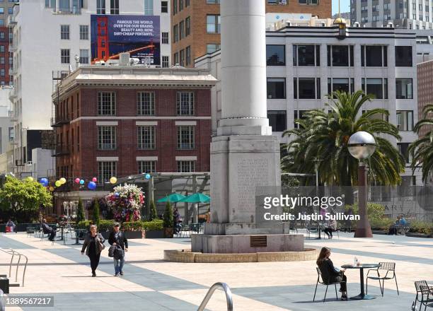 New controversial billboard that warns against fentanyl is posted near Union Square on April 04, 2022 in San Francisco, California. The group Mothers...