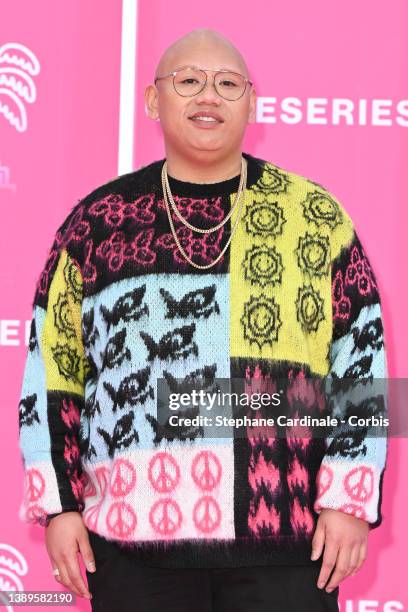 Jacob Batalon attends the pink carpet during the 5th Canneseries Festival - Day Four on April 04, 2022 in Cannes, France.
