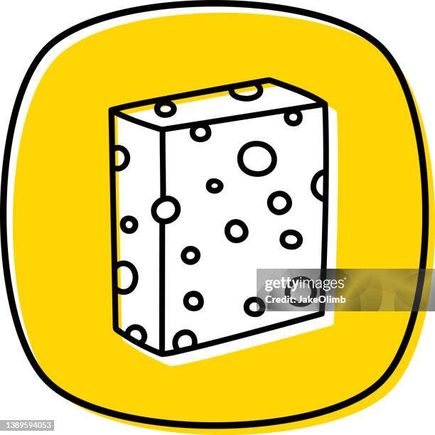 sponge doodle 2 - yellow sponge stock illustrations