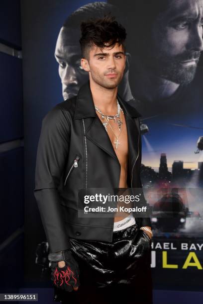 Max Ehrich attends the Los Angeles Premiere Of "Ambulance" at Academy Museum of Motion Pictures on April 04, 2022 in Los Angeles, California.