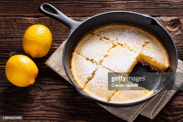 skillet lemon bars - comfort food stock pictures, royalty-free photos & images