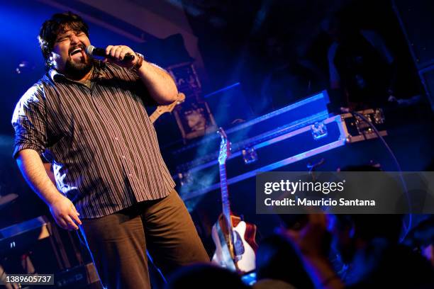 Fabiano member of the duo Cesar Menotti e Fabiano performs live on stage on December 16, 2009 in Parana, Brazil.