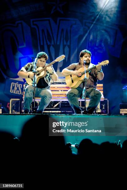 Cesar Menotti e Fabiano performs live on stage on December 29, 2009 in Sao Paulo, Brazil.
