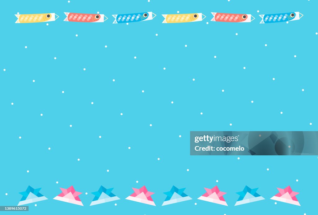 Traditional Japanese Culture, Children's Day. Frame, Carp Streamer, Origami.
