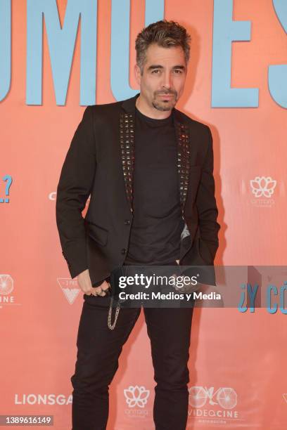 Omar Chaparro poses for photo during a Red Carpet at Cinemex Antara, on April 4, 2022 in Mexico City, Mexico.