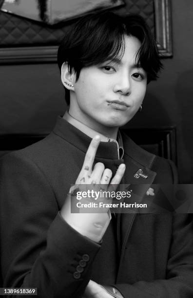 Jungkook, of BTS attends the 64th Annual GRAMMY Awards on April 03, 2022 in Las Vegas, Nevada.
