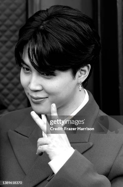 Jimin of BTS attends the 64th Annual GRAMMY Awards on April 03, 2022 in Las Vegas, Nevada.