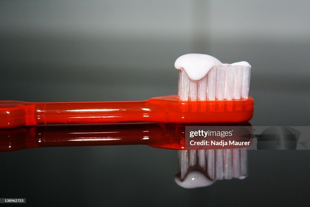 Reflection of toothbrush