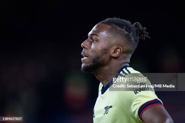 Nuno Tavares of Arsenal during the Premier League match between Crystal Palace and Arsenal at Selhurst Park on April 4, 2022 in London, United...
