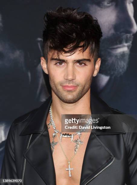Max Ehrich attends the Los Angeles premiere of "Ambulance" at the Academy Museum of Motion Pictures on April 04, 2022 in Los Angeles, California.