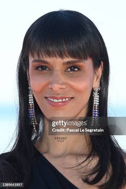 Tamara Marthe attends the "Cannes Confidential" photocall during the 5th Canneseries Festival on April 05, 2022 in Cannes, France.