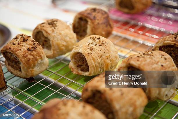sausage rolls - sausage roll stock pictures, royalty-free photos & images