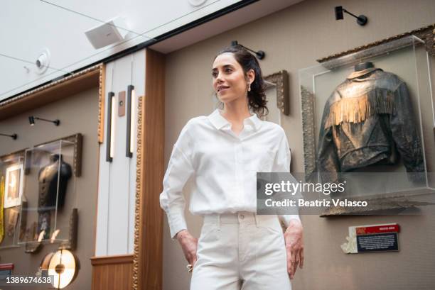Turkish Actress Cansu Dere poses during her presentation as the new ambassador of the Hard Rock Hotel Madrid on April 05, 2022 in Madrid, Spain.