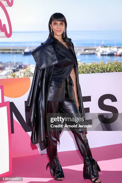 Tamara Marthe attends the "Cannes Confidential" photocall during the 5th Canneseries Festival on April 05, 2022 in Cannes, France.