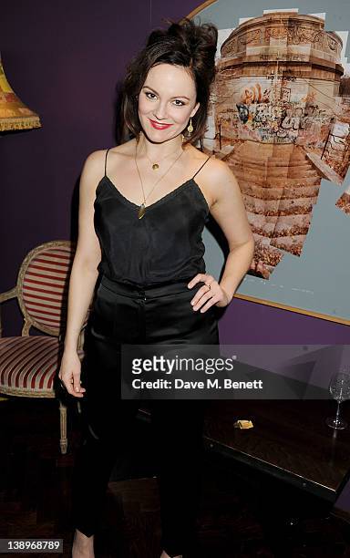 Actress Rachael Stirling attends an after party following the press night performance of Donmar Warehouse's 'The Recruiting Officer' at The Hospital...