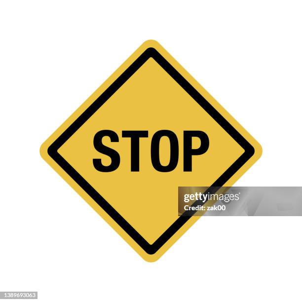 51 Stop Sign Pole High Res Illustrations - Getty Images