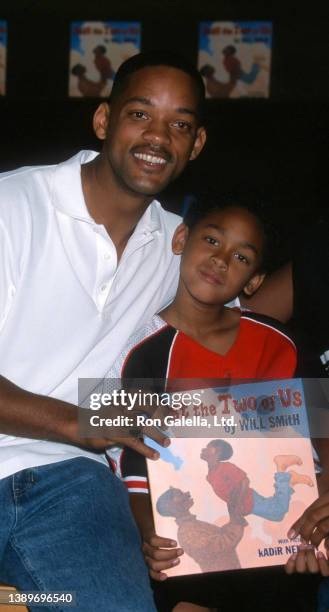 American rapper and actor Will Smith and his son, Trey Smith, attend a book signing for 'Just the Two of Us' at Barnes and Noble, Santa Monica,...