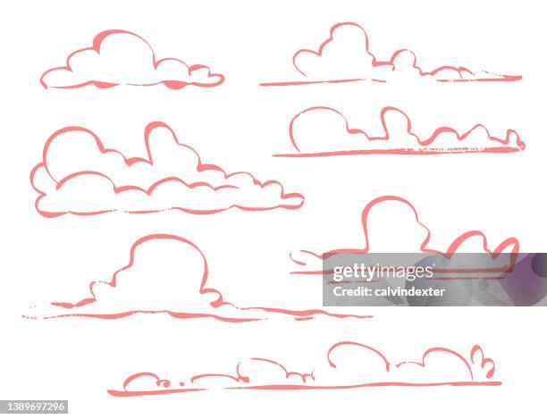 hand drawn cartoon clouds - mindfulness background stock illustrations