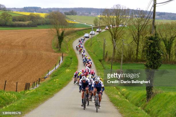 Tim Declercq of Belgium and Yves Lampaert of Belgium and Team Quick-Step - Alpha Vinyl lead the peloton during the 68th Circuit Cycliste Sarthe -...
