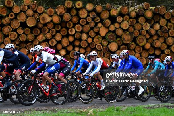 Paul Ourselin of France and Team Total Energie, Axel Zingle of France and Team Cofidis, Jacopo Guarnieri of Italy and Team Groupama - FDJ and the...