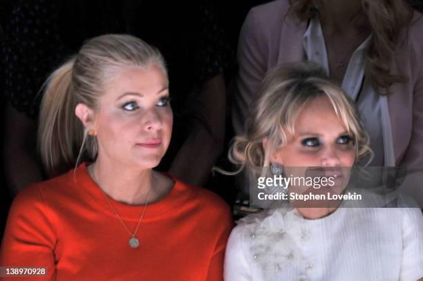 Jennifer Aspen, and Kristin Chenoweth attend the Pamella Roland Fall 2012 fashion show during Mercedes-Benz Fashion Week at The Studio at Lincoln...