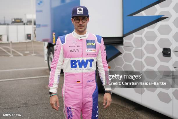 Maximilian Goetz of Germany and Mercedes-AMG Team Winward Racing looks on during DTM Test at Hockenheimring on April 05, 2022 in Hockenheim, Germany.