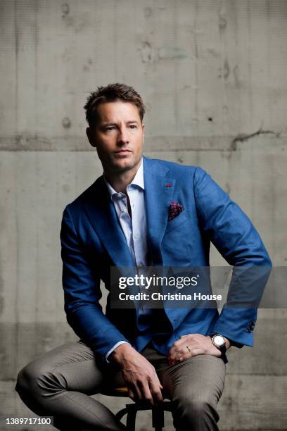 Actor Justin Hartley is photographed for Los Angeles on February 22, 2022 on the Paramount Lot in Los Angeles, California. PUBLISHED IMAGE. CREDIT...