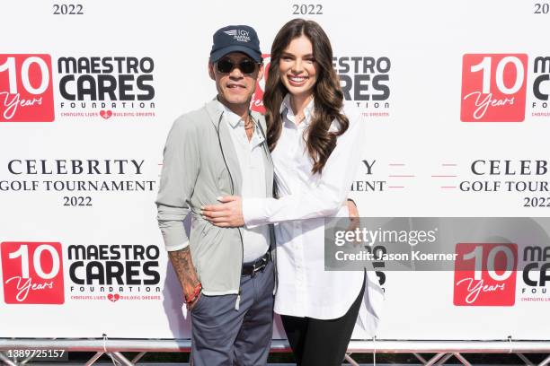 Marc Anthony and Nadia Ferreira attend the 2022 Maestro Cares Foundation's Celebrity Golf Tournament at Biltmore Hotel Miami-Coral Gables on April...