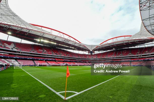 General view of Estadio da Luz before the UEFA Champions League Quarter Final Leg One match between SL Benfica and Liverpool FC at Estadio da Luz on...