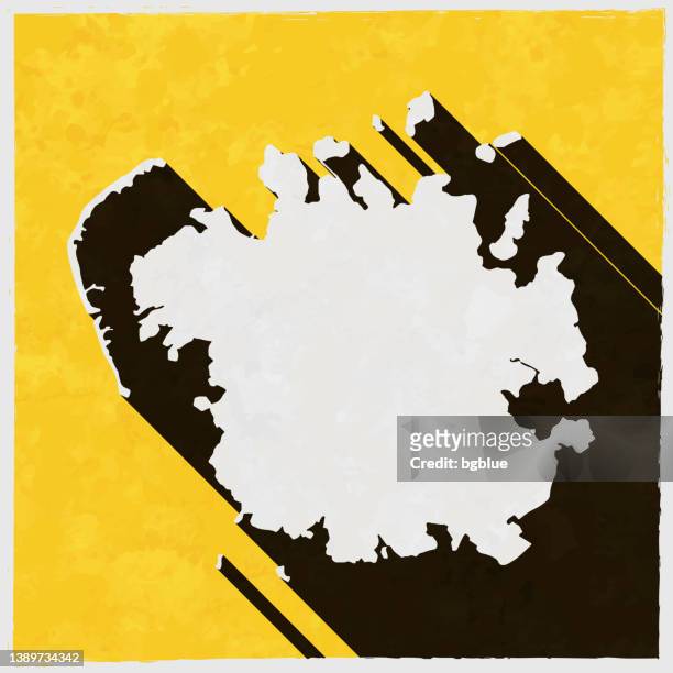 micronesia map with long shadow on textured yellow background - pohnpei stock illustrations