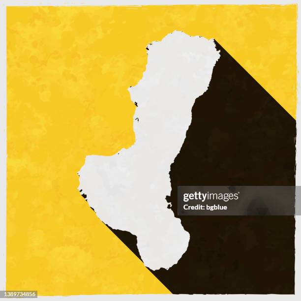 negros map with long shadow on textured yellow background - negros occidental stock illustrations